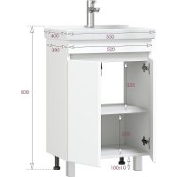 Тумба под раковину Onika Милтон Квадро 55 Белая арт-105561 — фото 7, Тумбы под раковину