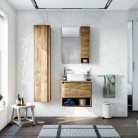 Тумба с раковиной STWORKI Карлстад 60 подвесная Дуб рустикальный арт-427731 — фото 8, Тумбы с раковиной