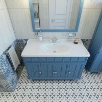 Тумба под раковину Caprigo Borgo 120 Синяя матовая арт-33425-B136 — фото 2, Тумбы под раковину