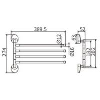 Полотенцедержатель CeramaLux Valencia поворотный Хром арт-73214-4 — фото 2, Полотенцедержатели