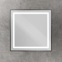 Зеркало BelBagno Kraft 80 с подсветкой Черное с сенсорным выключателем арт-SPC-KRAFT-800-800-SENS-NERO — фото 1, Зеркала в ванную комнату