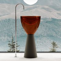 Раковина Abber Kristall 45 Черная Коричневая арт-AT2703Black-Opal — фото 1, Раковины напольные