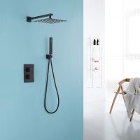 Душевая система Abber Daheim с термостатом Черная матовая арт-AF8251B — фото 2, Встраиваемые душевые комплекты