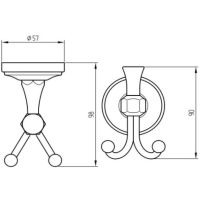 Двойной крючок Migliore Fortuna Бронза арт-27710 — фото 2, Крючки для полотенец