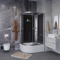 Душевая кабина Niagara Eco 110x80 R без гидромассажа арт-E110/80/40R/TN/BK — фото 1, Душевые кабины