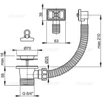 Выпуск для кухонной мойки Alcaplast Нержавеющая сталь арт-A331 — фото 2, Сливы-переливы