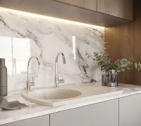 Кухонная мойка Domaci Бьелла DMC-23 арт-GWS-23-328 бежевая — фото 3, Кухонные мойки