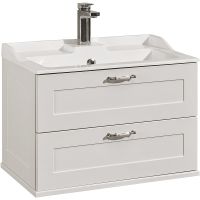 Тумба под раковину Aquaton Леон 65 подвесная Дуб Белый арт-1A187001LBPS0 — фото 1, Тумбы под раковину