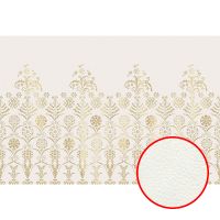 Фреска Ortograf Splendo 31756 Фактура флок FLK Флизелин (4*2,7) Белый/Золото, Орнамент арт-31756 (флок FLK) — фото 1, Фрески