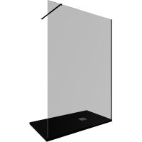 Душевая перегородка Allen Brau Infinity 1 140 профиль Черный браш стекло тонированное арт-3.21028.BBA.T — фото 4, Душевые перегородки