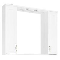 Зеркало со шкафом Style Line Олеандр 2 100 С с подсветкой Белый глянец арт-ЛС-00000583 — фото 1, Зеркальные шкафы в ванную