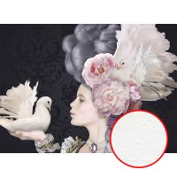 Фреска Ortograf Flower Dreams 31604 Фактура бархат FX Флизелин (3,7*2,7) Черный/Розовый/Белый, Цветы/Люди/Птицы арт-31604 (бархат FX) — фото 1, Фрески