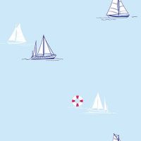 Обои детские Andrea Rossi Kids Land Винил на флизелине (1,06*10,05) Голубой, Корабли арт-54270-2 — фото 1, Обои для стен