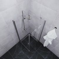 Душевой уголок Triton Форта-Хром 90х90 профиль Хром стекло прозрачное арт-Щ0000054476 — фото 6, Квадратные душевые уголки