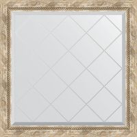 Зеркало Evoform Exclusive-G 83х83 с гравировкой в багетной раме - Прованс с плетением 70 мм арт-BY 4306 — фото 1, Зеркала в ванную комнату