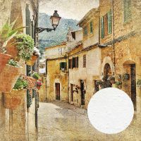 Фреска Ortograf Городской пейзаж 3849 Фактура бархат FX Флизелин (2*2) Бежевый, Город арт-3849 (бархат FX) — фото 1, Фрески