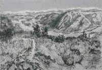 Фреска Ortograf Горы 9035 Фактура бархат FX Флизелин (2,2*1,5) Серый, Горы/Пейзаж/Живопись арт-9035 (бархат FX) — фото 2, Фрески