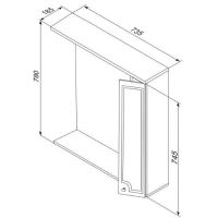 Зеркало со шкафом Dorff Tradition 75 R с подсветкой Белое арт-M95MPR0751WG32 — фото 2, Зеркальные шкафы в ванную