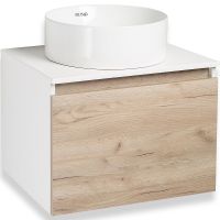 Товар: Тумба под раковину Runo Бари 60 подвесная Крафт дуб Белая арт-00-00001374 - фото 5 Тумба под раковину Runo Бари 60 подвесная Крафт дуб Белая арт-00-00001374 — фото 5, Тумбы под раковину