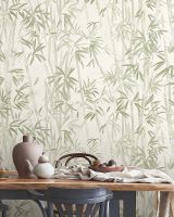 Обои Accento Sagano Винил на флизелине (1,06*10,05) Бежевый/Зеленый, Листья арт-286113 — фото 3, Обои для стен