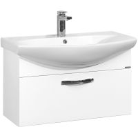 Тумба под раковину Aquaton Ария 80 подвесная Белая арт-1A141701AA010 — фото 1, Тумбы под раковину