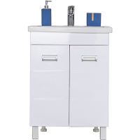 Тумба с раковиной Orange Таис 60 напольная Белый глянец арт-Ta-60TUW+RA — фото 1, Тумбы с раковиной