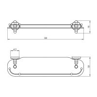 Стеклянная полка Migliore Mirella Хром арт-17247 — фото 3, Полки для ванной и душа