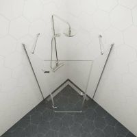 Душевой уголок Triton Сигма-Хром 90х90 профиль Хром стекло прозрачное арт-Щ0000054219 — фото 6, Душевые уголки трапеция