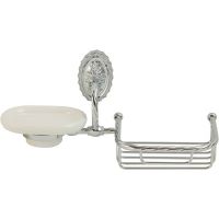 Мыльница с полкой корзиной Migliore Edera Хром арт-16921 — фото 2, Мыльницы