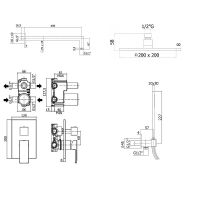 Душевая система Paffoni Elle Черная матовая арт-KITEL018NO/M — фото 7, Встраиваемые душевые комплекты