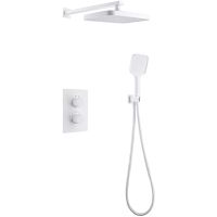 Душевая система Abber Weiss Insel с термостатом Белая арт-AF8051W — фото 1, Встраиваемые душевые комплекты