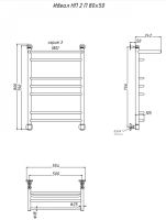 Водяной полотенцесушитель Тругор Идеал 3 П НП 80x50 с полкой Хром арт-Идеал3/нп8050П — фото 3, Водяные полотенцесушители