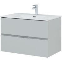 Тумба под раковину Aquanet Алвита New 80 подвесная Серая матовая арт-277516 — фото 5, Тумбы под раковину