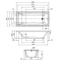 Каркас для ванны AM.PM Gem 180x80 Серый арт-W93A-180-080W-R — фото 2, Комплектующие