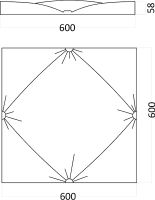 Гипсовая 3д панель Artpole Ampir 600x600 мм арт-M-0023 — фото 8, Гипсовые 3Д панели