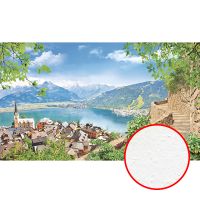 Фреска Ortograf Горы 4658 Фактура бархат FX Флизелин (4,6*2,7) Бежевый/Голубой/Зеленый, Город/Горы/Пейзаж арт-4658 (бархат FX) — фото 1, Фрески