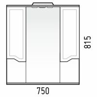 Зеркало со шкафом Corozo Мирра 75/С с подсветкой Белое с механическим выключателем арт-SD-00001516 — фото 5, Зеркальные шкафы в ванную