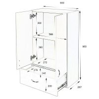 Подвесной шкаф Orange Смайл 60 Белый арт-SM-60SR1 — фото 14, Шкафы для ванной