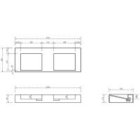 Раковина Abber Stein 120 двойная Белая матовая арт-AS2643-1.2 — фото 4, Раковины подвесные