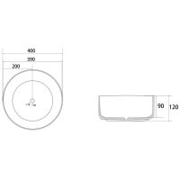 Раковина-чаша Abber Bequem 40 Белая арт-AC2109 — фото 4, Раковины накладные