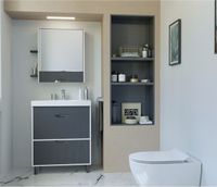 Товар: Зеркальный шкаф Mixline Байкал 70 Белый Серый арт-539811 - фото 2 Зеркальный шкаф Mixline Байкал 70 Белый Серый арт-539811 — фото 2, Зеркальные шкафы в ванную