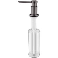 Дозатор для моющего средства Paulmark Brevit Вороненая сталь арт-D005-GM — фото 1, Дозаторы для кухонных моек