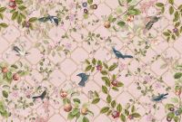 Фреска Ortograf Aurora 34127 Фактура бархат FX Флизелин (4*2,7) Розовый/Разноцветный, Цветы/Птицы арт-34127 (бархат FX) — фото 2, Фрески