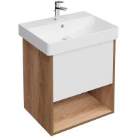 Товар: Тумба под раковину Kerama Marazzi Pro 55 PRO.55.1\OLM подвесная Белая матовая Швейцарский вяз арт-PRO.55.1\OLM - фото 1 Тумба под раковину Kerama Marazzi Pro 55 PRO.55.1\OLM подвесная Белая матовая Швейцарский вяз арт-PRO.55.1\OLM — фото 1, Тумбы под раковину