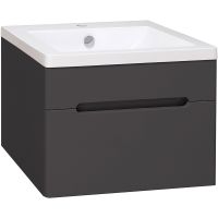 Тумба под раковину Runo Парма 60 подвесная Графит арт-00-00001428 — фото 1, Тумбы под раковину