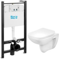 Комплект унитаза с инсталляцией Roca Debba Pack Rimless с сиденьем Микролифт без клавиши смыва арт-893104970 — фото 3, Комплекты унитаз + инсталляция