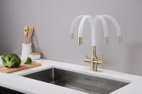Смеситель для кухни Paulmark Salix Бронза Белый арт-Sa213419-BRw — фото 4, Смесители для кухни