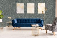 Обои Marburg Urban Elegance Винил на флизелине (1,06*10,05) Серый/Серебряный/Черный, Дамаск/Штукатурка арт-34246 — фото 2, Обои для стен