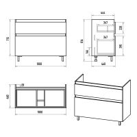Тумба с раковиной Misty Лаки 100 Белая глянцевая арт-УТ000024250 — фото 9, Тумбы с раковиной