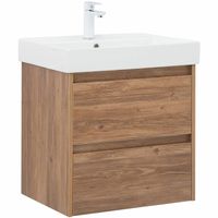 Тумба с раковиной Aquanet Nova Lite 60 подвесная Дуб шоколадный арт-305235 — фото 1, Тумбы с раковиной